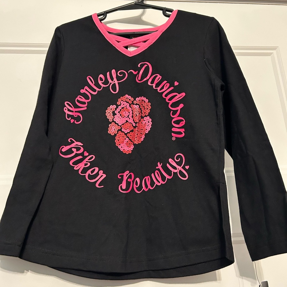 Girl’s Size 6 Harley Davidson Biker Beauty Shirt Long Sleeve